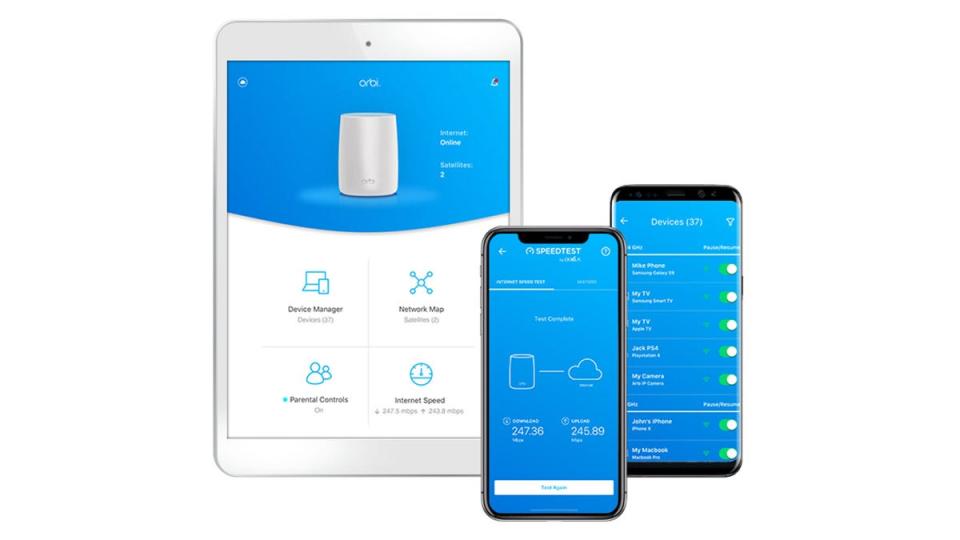 The Orbi app helps with setting up, managing devices, creating a guest network, and more.