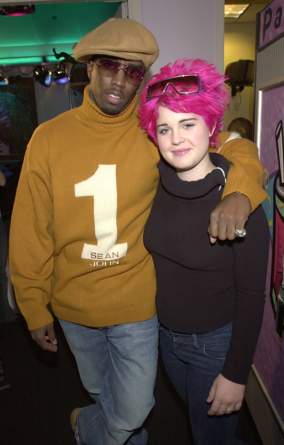 <p>From Diddy's sweater with his own name knitted on it to Kelly Osbourne's magenta hair, these two were definitely camera-ready.</p>