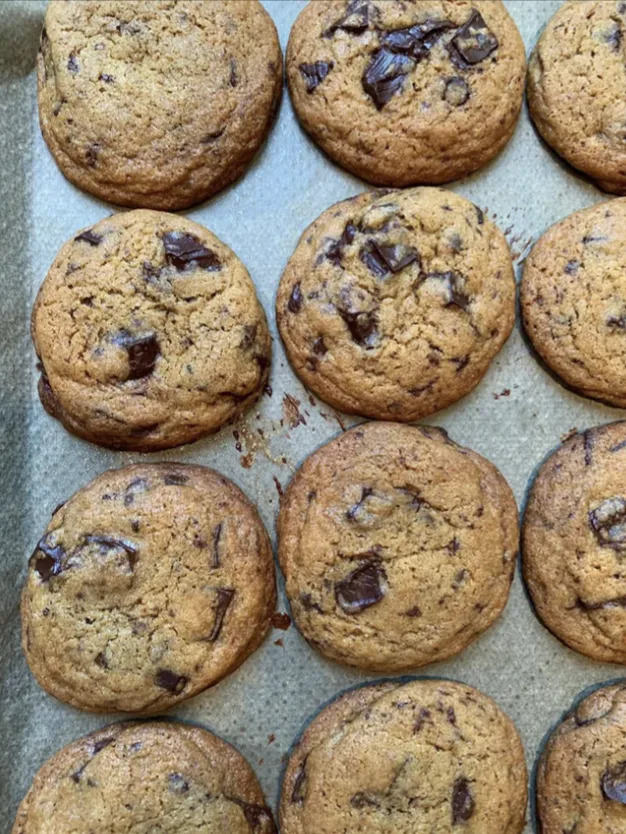 fresh baked chocolate chip cookies