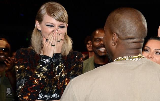 Taylor and Kanye at the 2015 MTV VMAs. Source: Getty