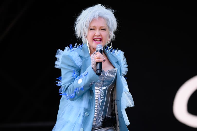 Cyndi Lauper performs on the Pyramid Stage during day four of Glastonbury Festival 2024 at Worthy Farm