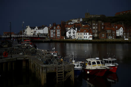 Tour boats are docked in the port of Whitby, Britain March 1, 2019. REUTERS/Clodagh Kilcoyne/Files