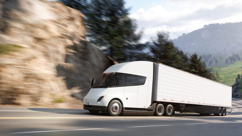 A render of the tesla Semi truck. 