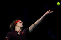 Tennis - ATP World Tour Finals - The O2 Arena, London, Britain - November 14, 2017 Germany's Alexander Zverev in action during his group stage match against Switzerland's Roger Federer Action Images via Reuters/Tony O'Brien