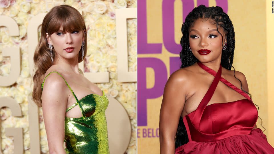 Taylor Swift and Halle Bailey. - Getty Images