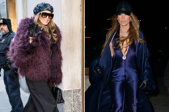 <p>James Devaney/GC Images;Gilbert Carrasquillo/GC Images</p> Jennifer Lopez rocks an Alaïa look for the "Today" show (left) and an archival Donna Karan jumpsuit and coat in The Bronx, New York (right)