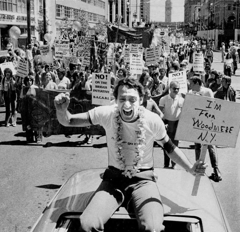 Harvey Milk gay man assassinated san francisco politician LGBTQ icon 1978 pride parade