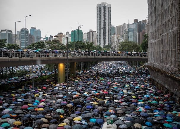 香港去年爆發大規模反修例示威。（Getty Images圖片）