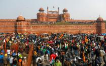 FILE PHOTO: Farmers protest in Delhi