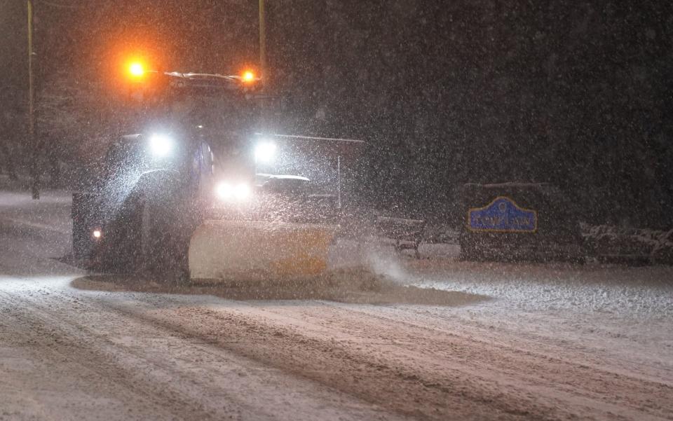 Heavy snow fall in Tow Law, County Durham - Owen Humphreys/PA