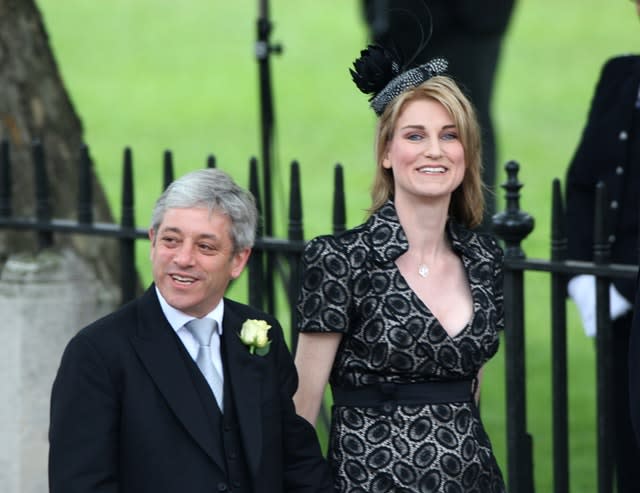 John Bercow and his wife Sally at Westminster Abbey for the wedding of Prince William and Kate Middleton