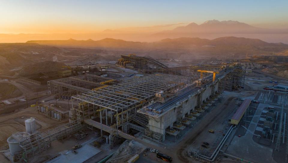 Copper concentrate plant owned by the Mining Society of Cerro Verde in Yarabamba, (AFP via Getty Images)