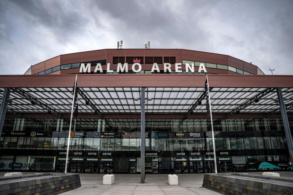 Malmo Arena in Sweden is hosting Eurovision 2024 (AP)