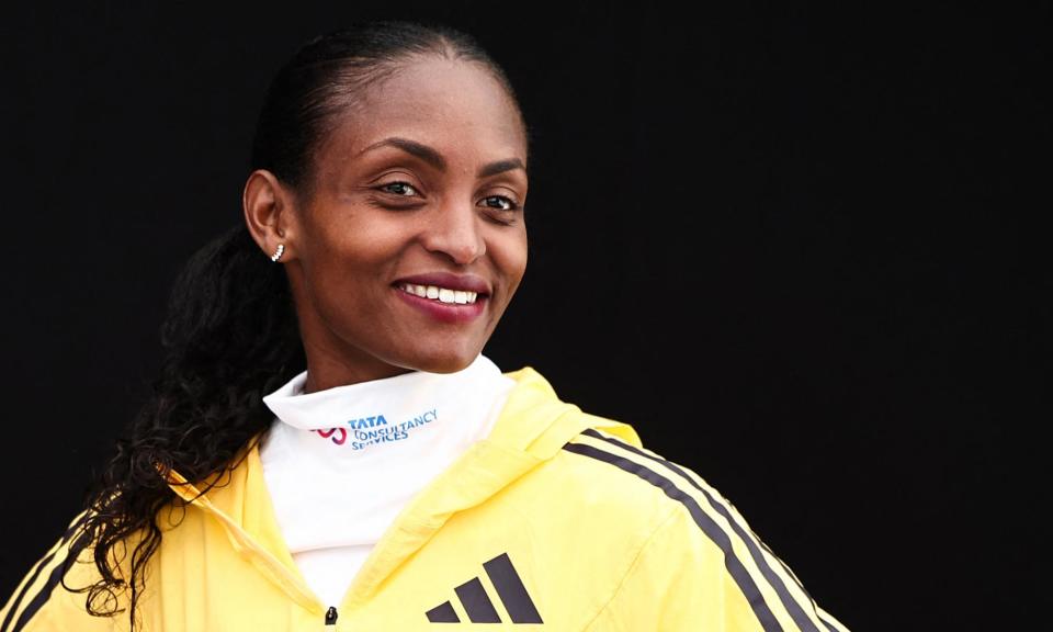 <span>‘I feel like I can go on to achieve greater things,’ said the women’s marathon world record holder, Tigist Assefa.</span><span>Photograph: Henry Nicholls/AFP/Getty Images</span>