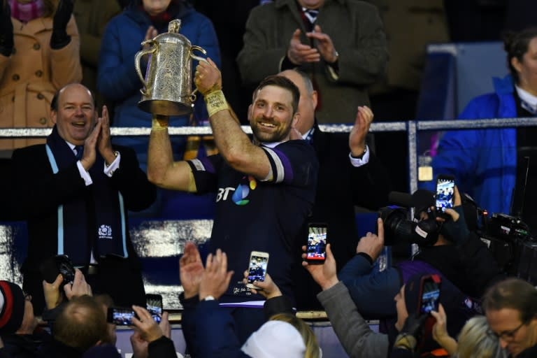 The first half saw Scotland score three tries, remarkable given it was 14 years since they had last crossed England's try-line in a Calcutta Cup clash at Murrayfield