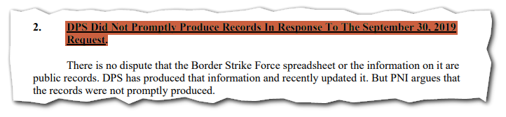 An Arizona judge ruled the DPS did not produce records promptly after it took the agency 18 months to fulfill and Arizona Republic records request.