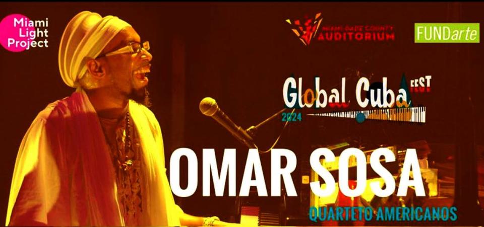 Omar Sosa en concierto Global Cuba Fest 2024 en Miami Beach Bandshell.