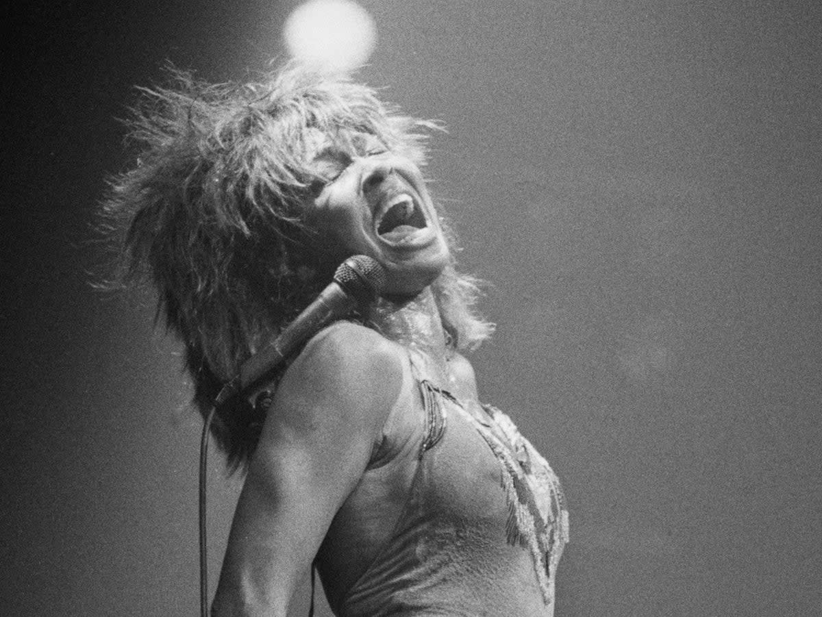 Tina Turner performing in Brighton, 11 March 1985 (Getty Images)