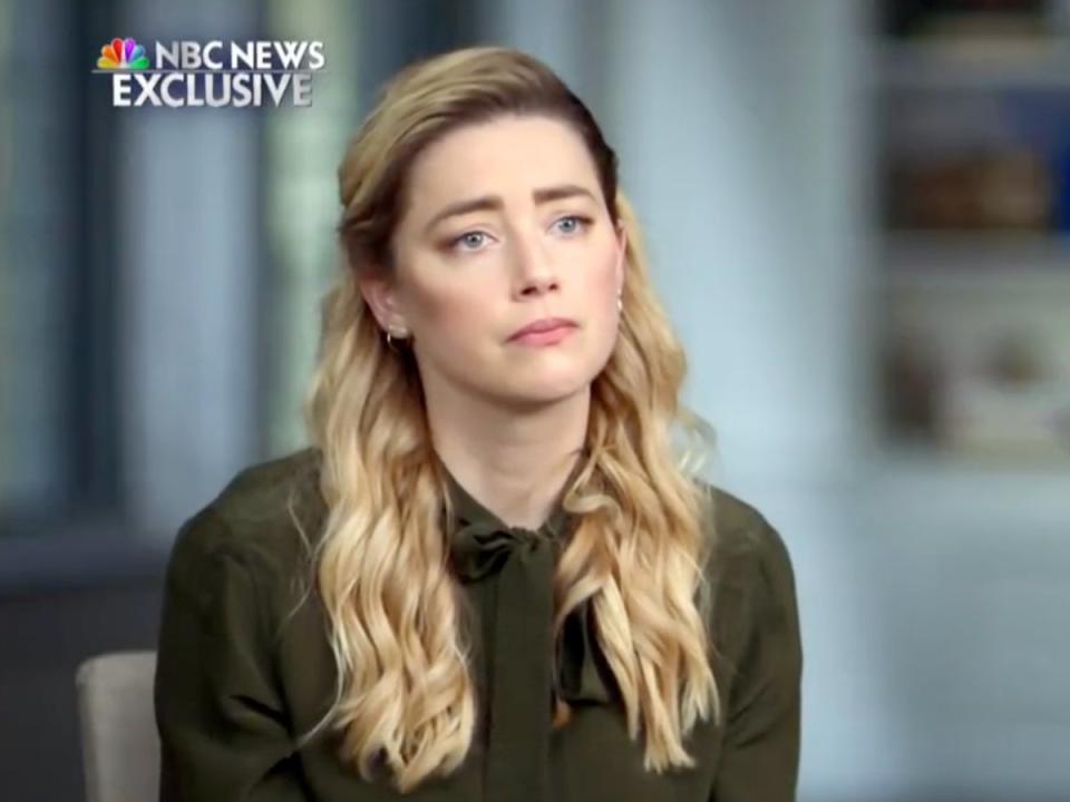 Amber Heard habla con Savannah Guthrie en una entrevista de la NBC (Screenshot / NBC)