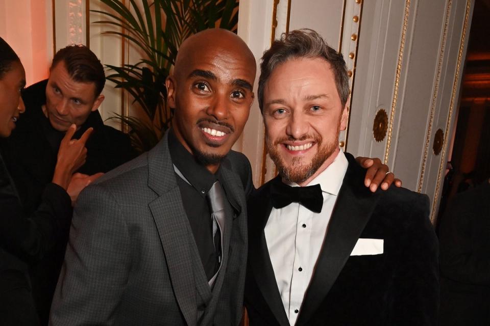 James McAvoy and Mo Farah (Dave Benett)