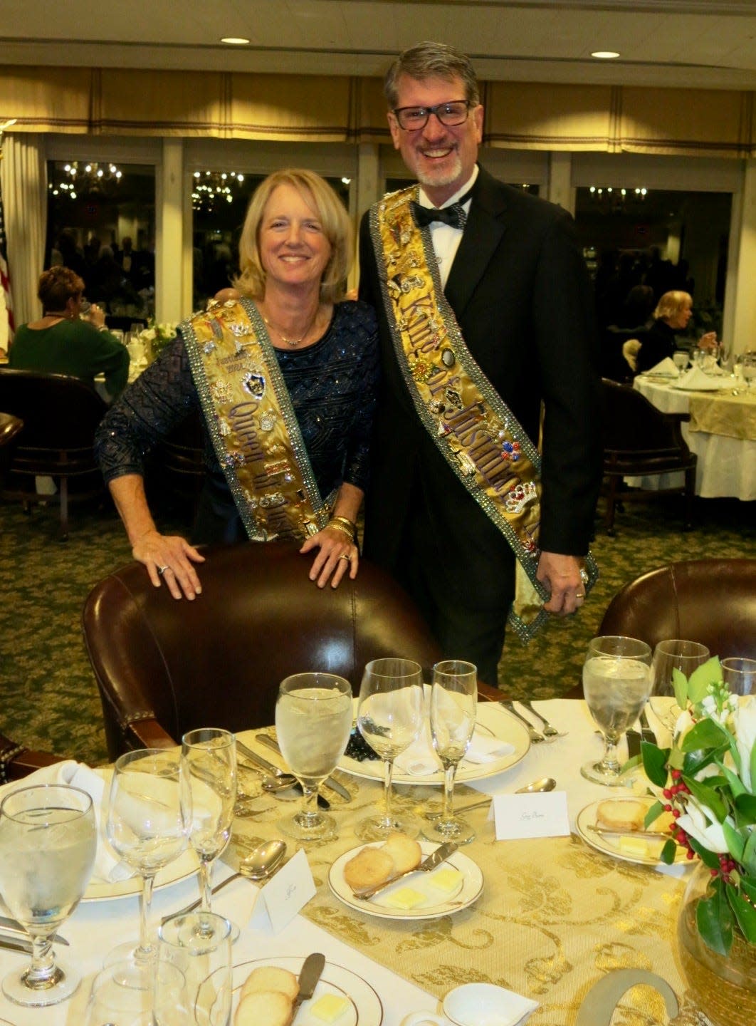 Krewe of Justinian XXX Queen Alison Byrd and King Judge Don Hathaway, Jr. host the Justinian Royalty Dinner at the Shreveport Club.