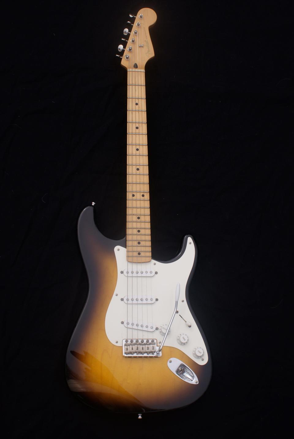 This Fender Stratocaster is part of the National Guitar Exhibit underway at The MAX in Meridian.