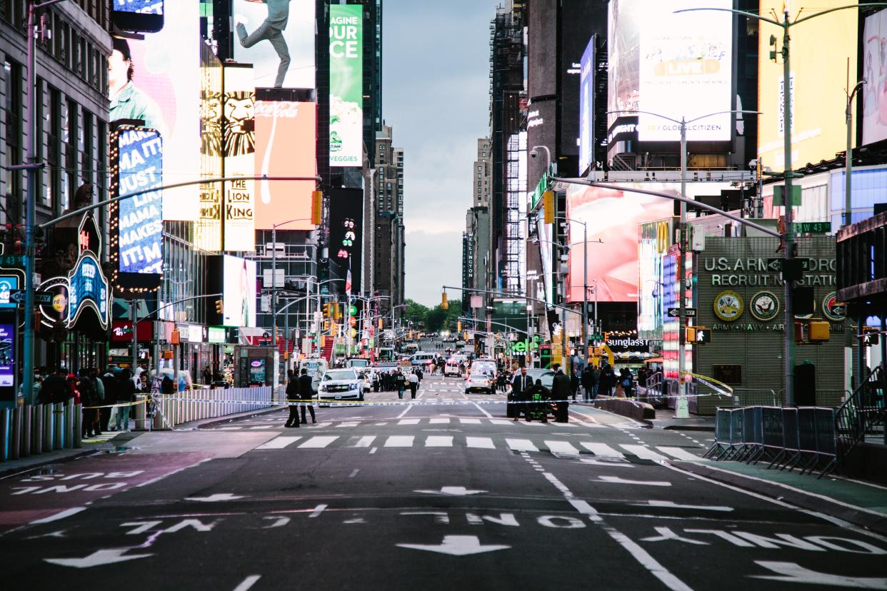 <p>Three bystanders were injured in Times Square shooting on Saturday</p> (EPA)