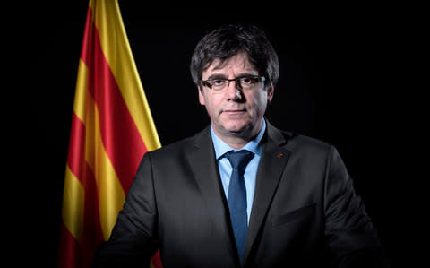 Exiled former Catalan leader Carles Puigdemont - Credit: AFP