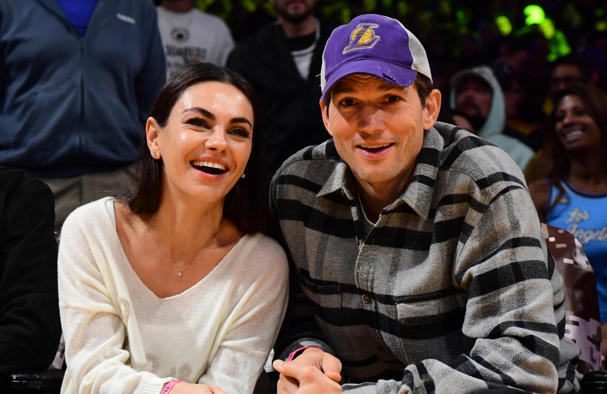 Ashton Kutcher teilt ein seltenes Foto ihrer Frau Mila Kunis vor dem vollen Regenbogen