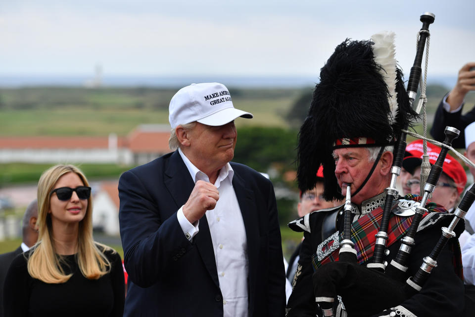 Trump visits Scotland to reopen golf resort