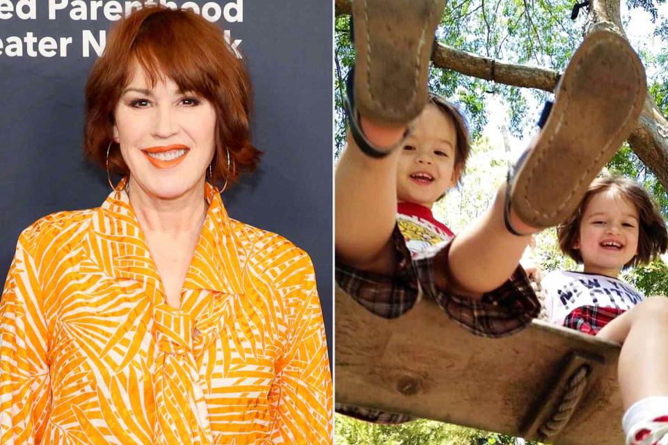 <p>Dia Dipasupil/Getty; Molly Ringwald/Instagram</p> Molly Ringwald celebrates her twins
