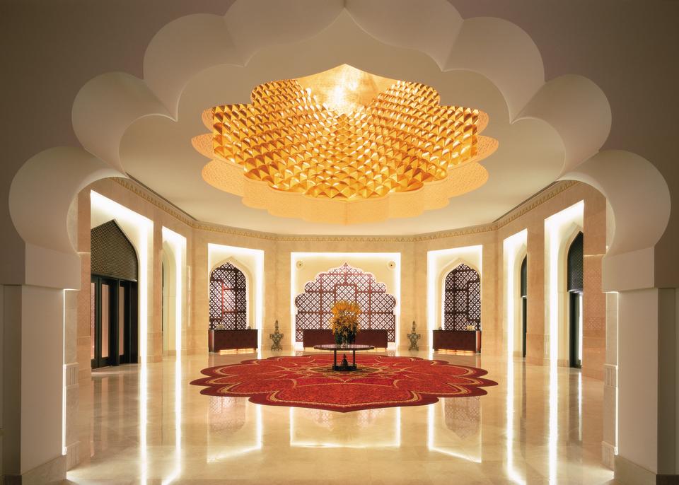 The Al Bandar lobby at Shangri-La Barr Al Jissah in Muscat