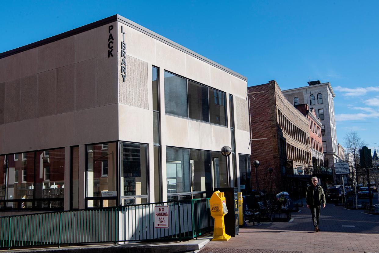 Pack Memorial Library, located in downtown Asheville, on Jan. 30, 2023.