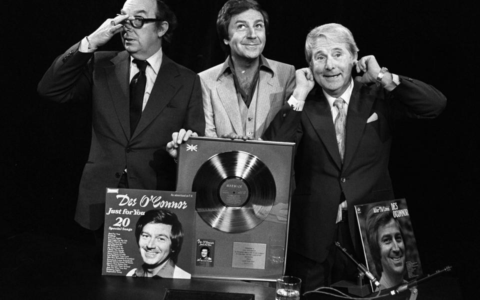 Des O'Connor with Morecambe and Wise, who used to mock his singing  - PA