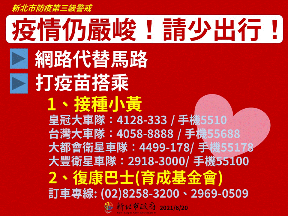 疫情仍嚴峻！請少出行！。（圖／新北市政府）