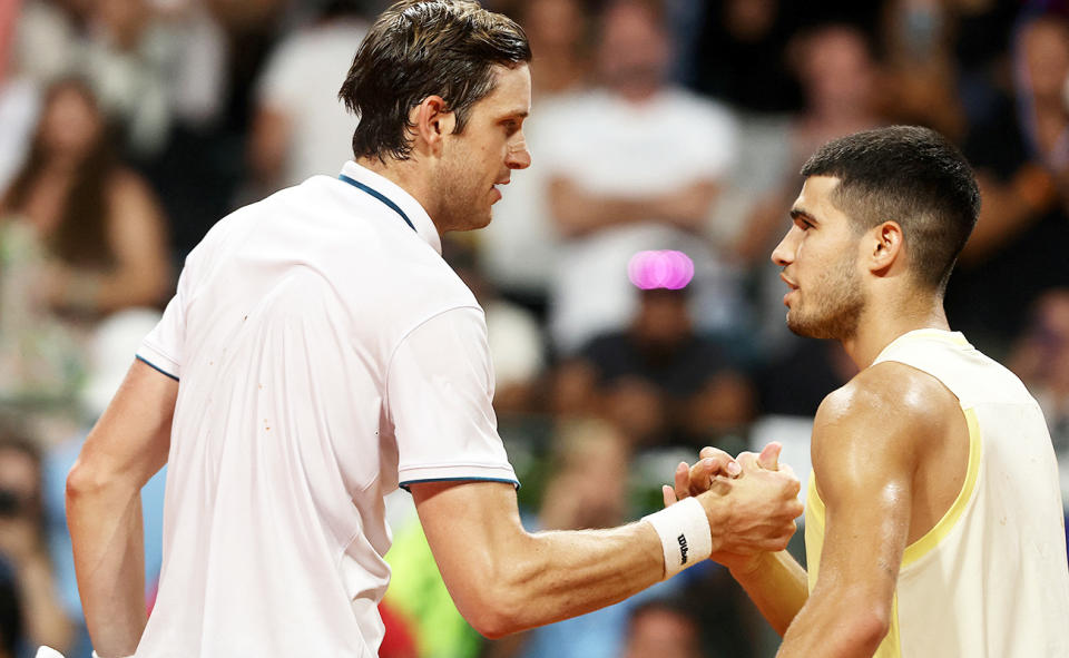 Nicolas Jarry and Carlos Alcaraz at the Argentina Open.