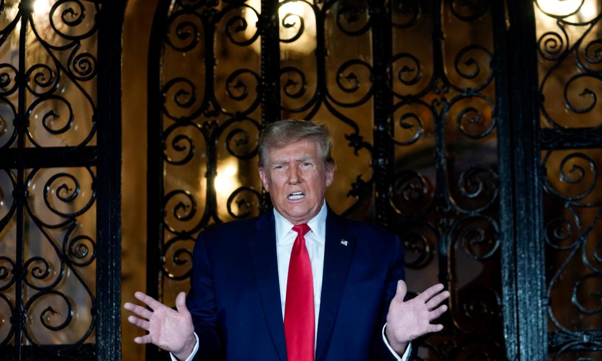 <span>Trump at Mar-a-Lago on Friday after the $350m judgment against him.</span><span>Photograph: Rebecca Blackwell/AP</span>