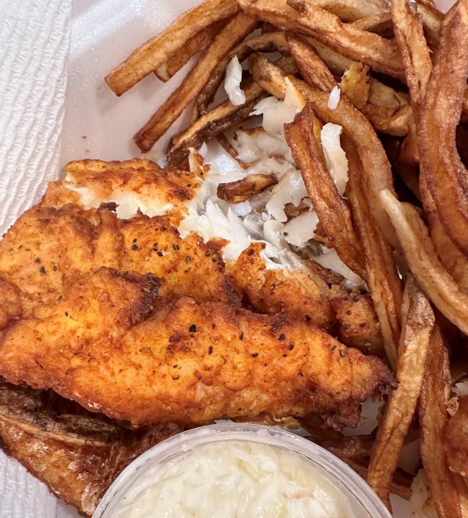 Louie's beer-battered Icelandic cod is available on Fridays only as a dinner or sandwich at The College Inn in Alliance.