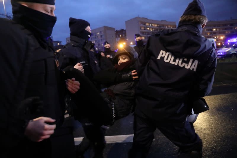 Protest against Poland's Constitutional Tribunal ruling on abortion, in Warsaw