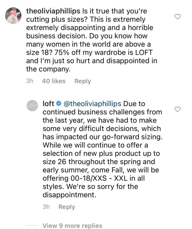 Loft Announces It Will Drop Extended Sizing