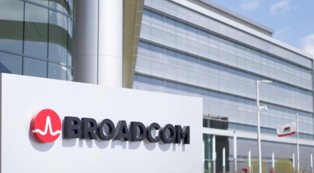 broadcom (AVGO) logo outside office building