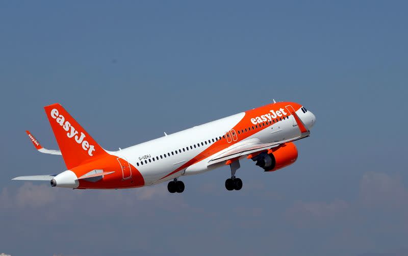 FILE PHOTO: FILE PHOTO: The easyJet Airbus A320-251N takes off from Nice international airport in Nice, France