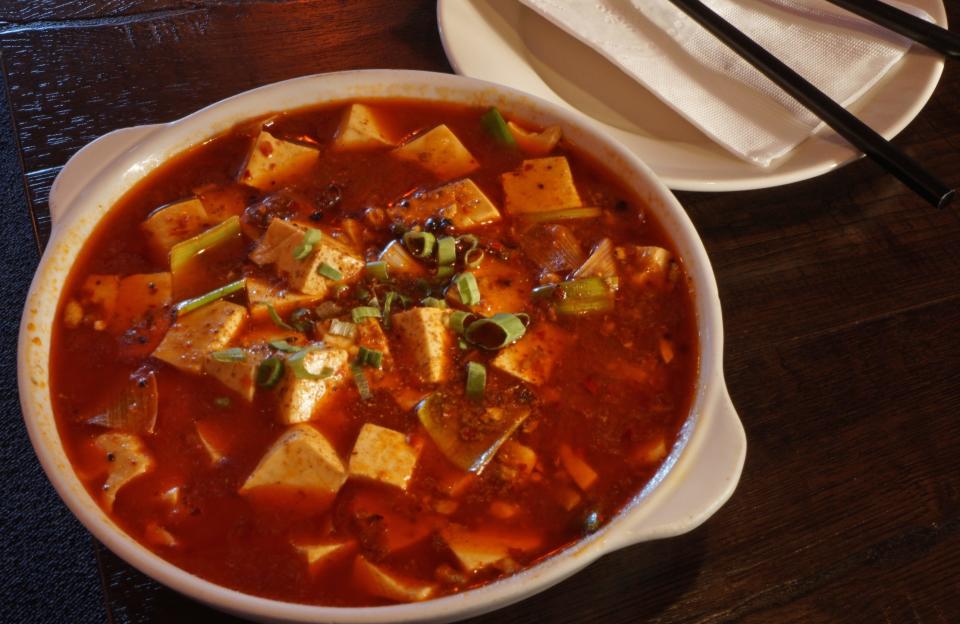 Ma Po Tofu with Minced Pork is one of many authentic Chinese dishes at Cheng Du Taste in Providence.