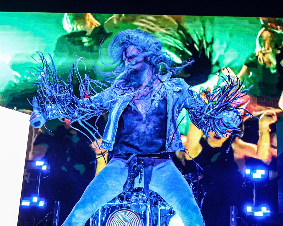 Rob Zombie started his show by yelling "Iowa" at the crowd at Wells Fargo Arena.