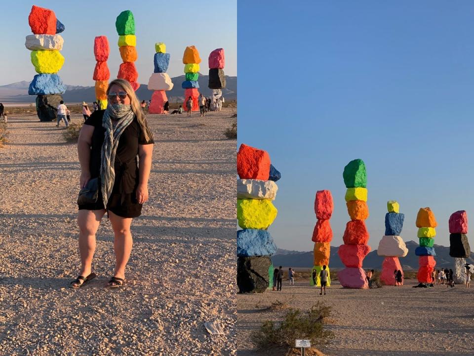 Freelancer jessica kelly at the seven magic mountains.