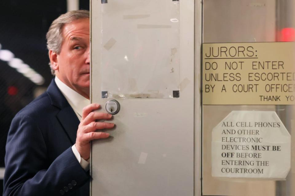 <div class="inline-image__caption"><p>Trump Organization Attorney Michael van der Veen returns to the courtroom after a short recess during the Trump Organization tax fraud trial at the New York Supreme Court on December 05, 2022 in New York City.</p></div> <div class="inline-image__credit">Photo by Michael M. Santiago/Getty Images</div>