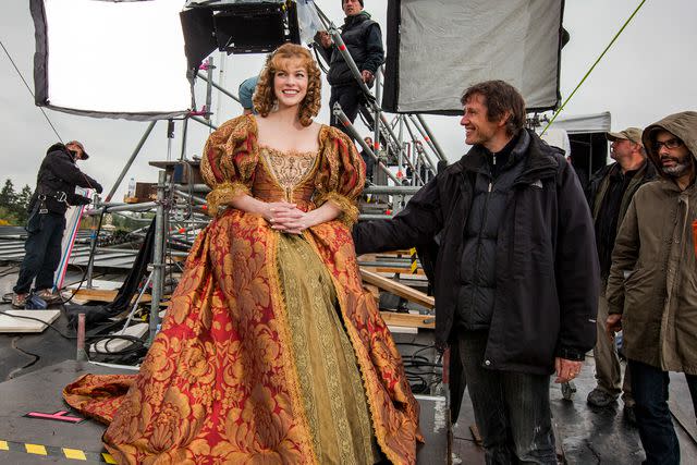 <p>Rolf Konow/Sygma/Sygma/Getty</p> Milla Jovovich and Paul W.S Anderson on the set of "The Three Musketeers".