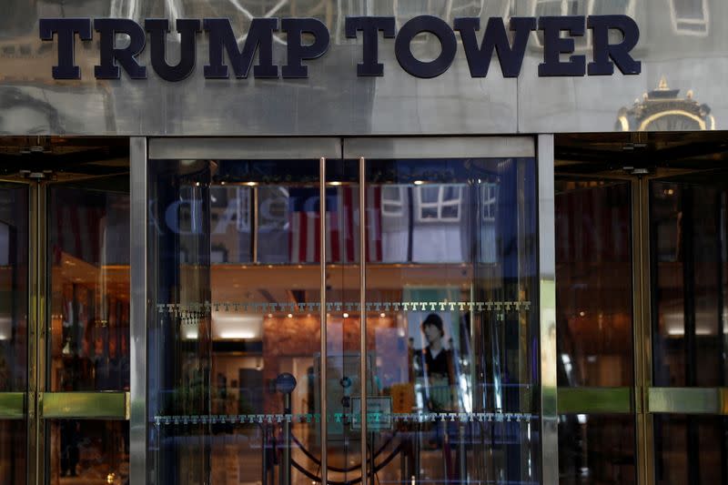 FILE PHOTO: The entrance to Trump Tower on 5th Avenue is pictured in the Manhattan borough of New York City