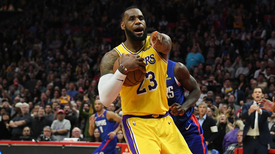 LeBron James led the Lakers past the Clippers on Thursday night. (AP)