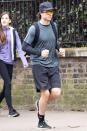 <p>Robert Pattinson jogs around London on Wednesday as he prepares for his lead role in <em>The </em><i>Batman.</i></p>